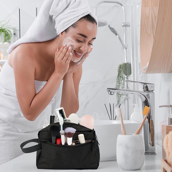Чоловіча/Жіноча косметичка-органайзер для подорожей, велика, чорна (#8)