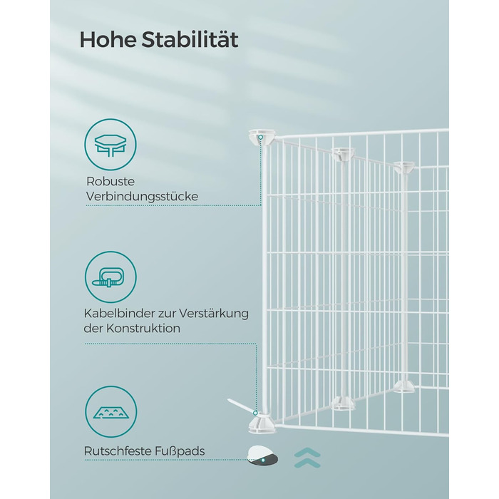 Клітка для кроликів та морських свинок SONGMICS LPI01H - металева, 123 x 63 x 41 см