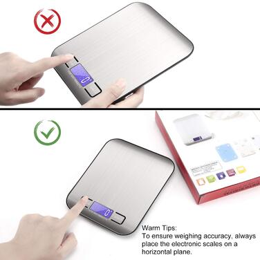 Кухонні ваги MOSUO цифрові з USB-кабелем, 10 кг/1 г, з нержавіючої сталі, 6 одиниць вимірювання, функція тарування, LCD-дисплей, з батареєю, чорний