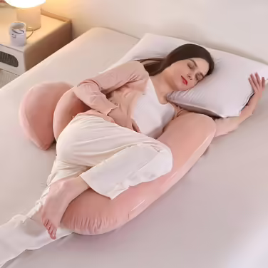 SHANNA 2024 New Pregnancy Pillow Adjustable, Comfort Pillow Adults, Full Body Pillow, Support Pillow Body Pillow, Breastfeeding Pillow Body Pillow Removable Washable (Pink)