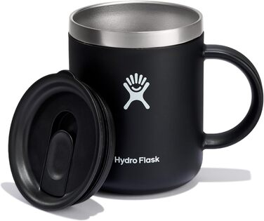 Hydro Flask 12 oz Stainless Steel Vacuum Insulated Coffee Mug - Black Minimalist Travel Mug