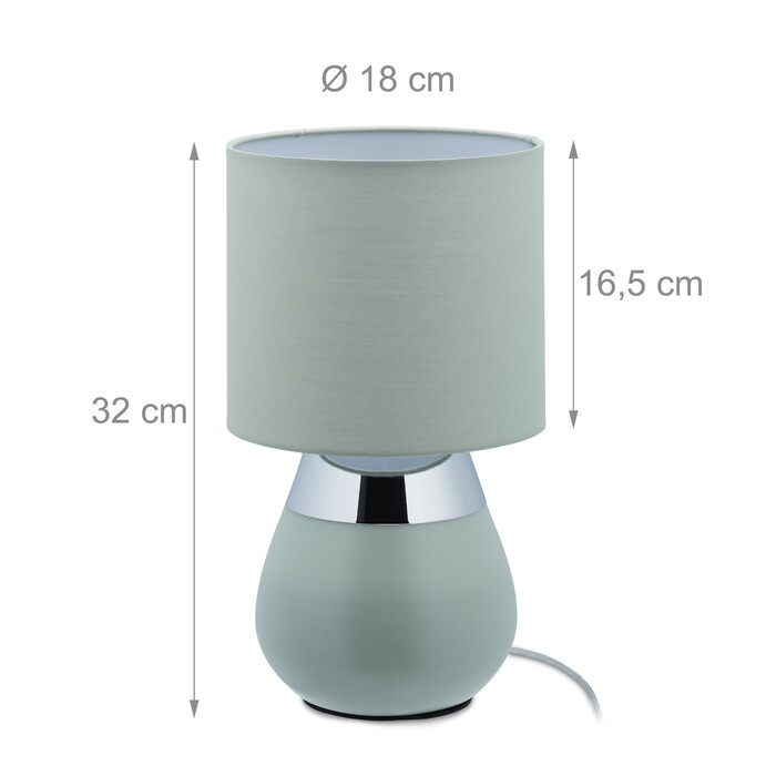 Relaxdays Bedside Lamp Touch in Green