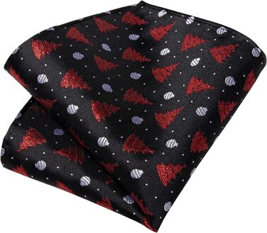 Чоловічий набір для свят: краватка, нагрудна хустинка та запонки DiBanGu з різдвяним малюнком у подарунковій коробці