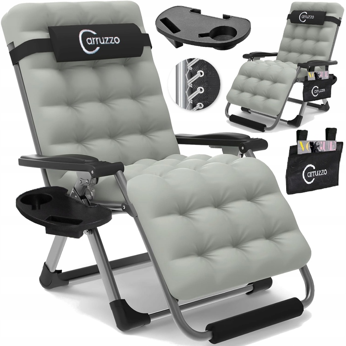 Шезлонг Carruzzo Relax Line, сталь, сірий