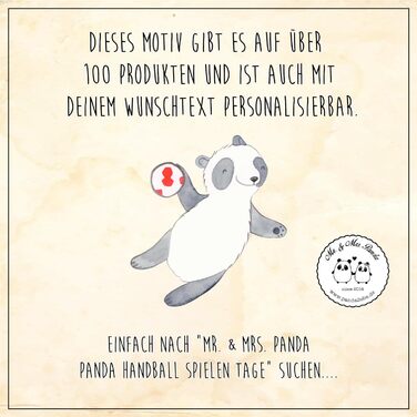 Іменна подушка з пандою для гандболу Mr. & Mrs. Panda – персоналізований подарунок із друком, для спортсменів і фанатів гандболу, з іменем