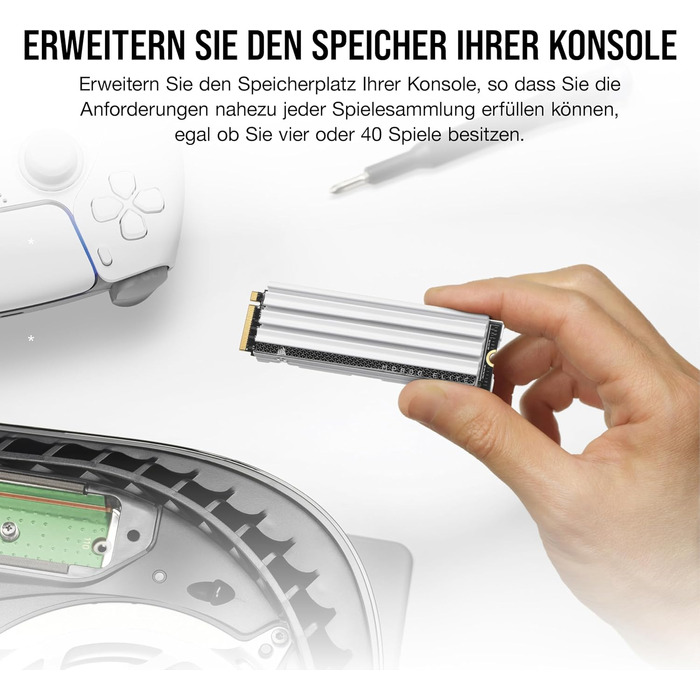 SSD Corsair MP600 Elite 4TB M.2 PCIe Gen4 x4 NVMe з кулером - для PS5 - до 7000 МБ/с