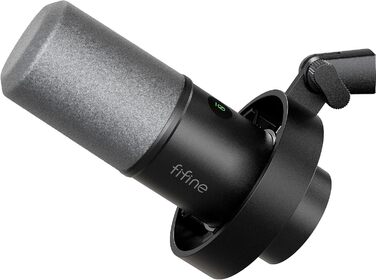 FIFINE XLR мікрофон студійний динамічний USB, для стрімінгу, подкастів, геймінгу, PS4/5, Mac, мікшер, звукова карта, чорний