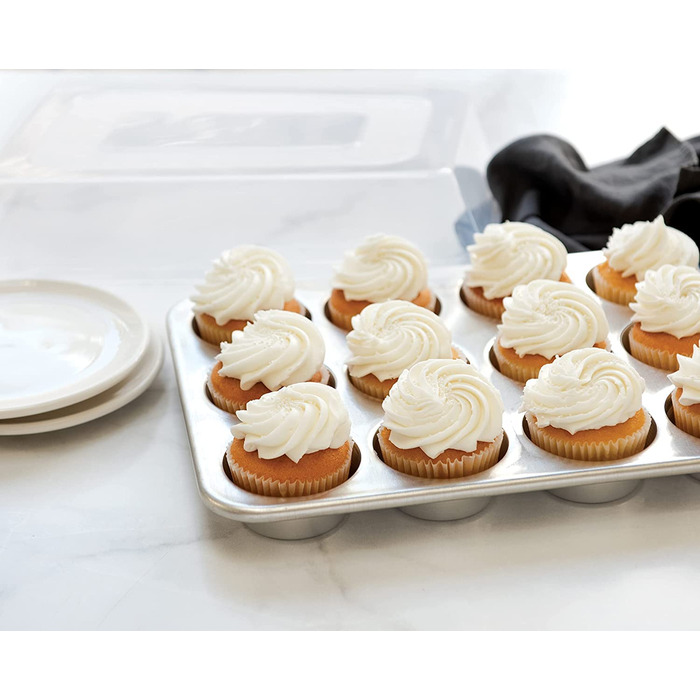 Nordic Ware Muffin Tin with High Sides, 12 Cups, Natural Color