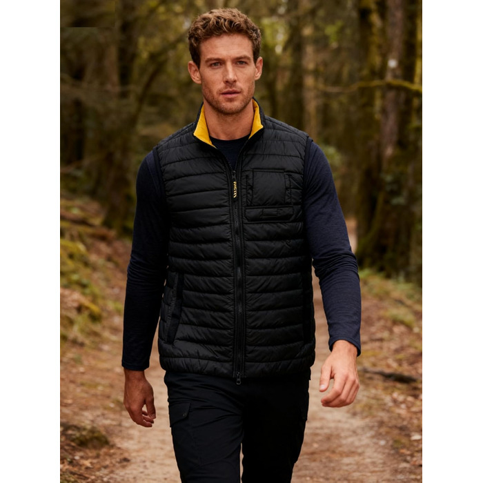 Чоловіча легка степкова жилетка Krumba для зими: утеплена жилетка з підтримкою тепла для щоденних поїздок, прогулянок з собакою та відпочинку на природі. Чорний колір.