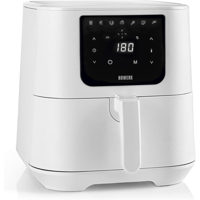 Фритюрниця-конвекційна піч Heißluftfritteuse Midnight Edition 5.5 л, білий колір, 1800 Вт, 7 програм, цифровий дисплей