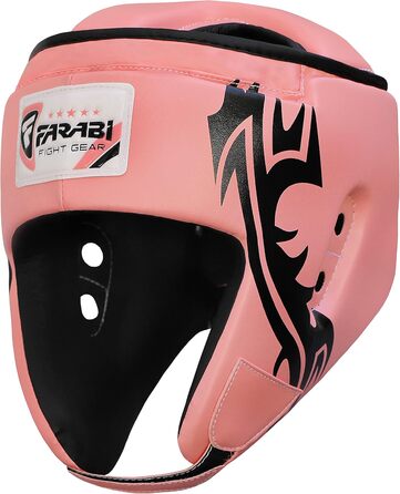 Farabi Boxing Head Guard - Martial Arts Face Protector for MMA, Muay Thai, Kickboxing, Karate, Taekwondo, BJJ - Pink, Medium