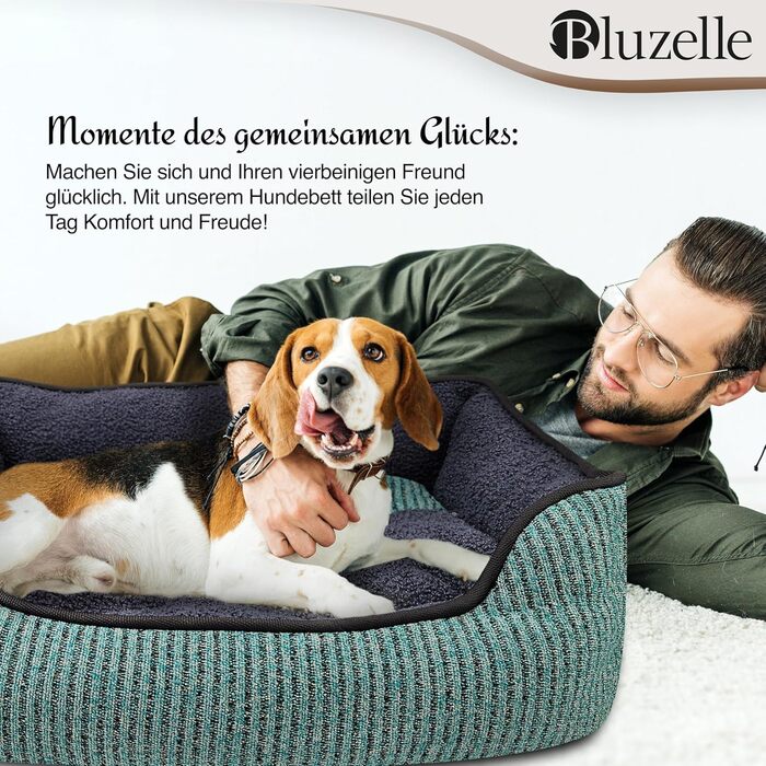 Ліжко для собак та котів, корзина для собак, диван для собак, подушка для собак, ліжко для котів, подушка для котів, S, зелений, 53x42x18 см