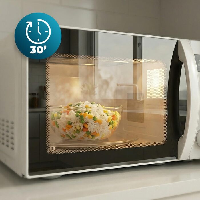 Мікрохвильова піч Cecotec Proclean 5105 біла, 20 л, з грилем, технологією 3DWave та функцією розморожування