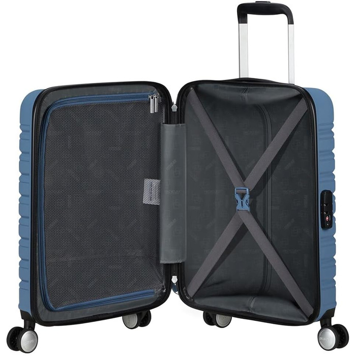 Чемодан American Tourister Flashline Spinner S, 55 см, 34 л, блакитний (Coronet Blue)