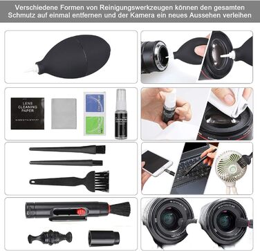 Набір для чищення камери та оптики: 18 шт. (ракетний продув, Lenspen, щітка, серветка)