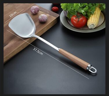 Набір кухонного інвентарю з нержавіючої сталі 4 шт. (304), з дерев'яною ручкою, сумісний з посудомийною машиною