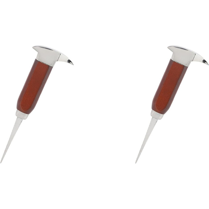 TOPINCN 2 Pack 6.7 Inch Stainless Steel Ice Pick, Premium Wood Handle, Fast Ice Chopper for Bar Bartender Camping Picnics