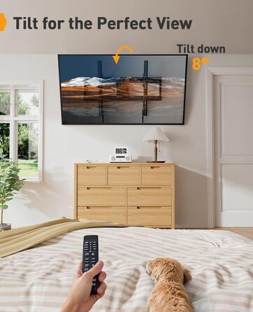 Настінне кріплення для телевізора Perlegear, похиле, 37-82 дюйми, LED/LCD/OLED/Plasma, VESA 600x400, до 60 кг
