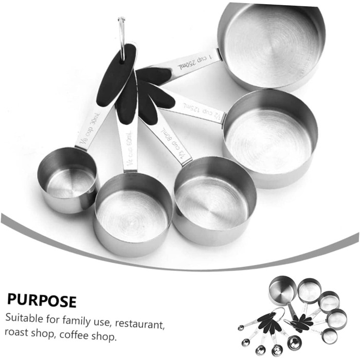 FBHappiness 1 Set Measuring Cup Tool, Stainless Steel Kitchen Cooking Spoon, Seasoning Spoon, Stainless Steel Flour, Practical Ingredient Spoon, Measures, Weight, Metal Dry Scoop