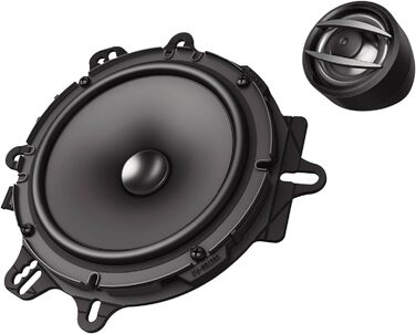 Автомобільна акустика Pioneer TS-A1600C 16,5 см, 2-смугові компонентні динаміки, 350 Вт, потужний звук, високий ККД, монтаж 59 мм, з решіткою