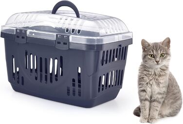 Транспортний бокс для кота з відкритим верхом, блакитний, 49 x 34 x 32 см