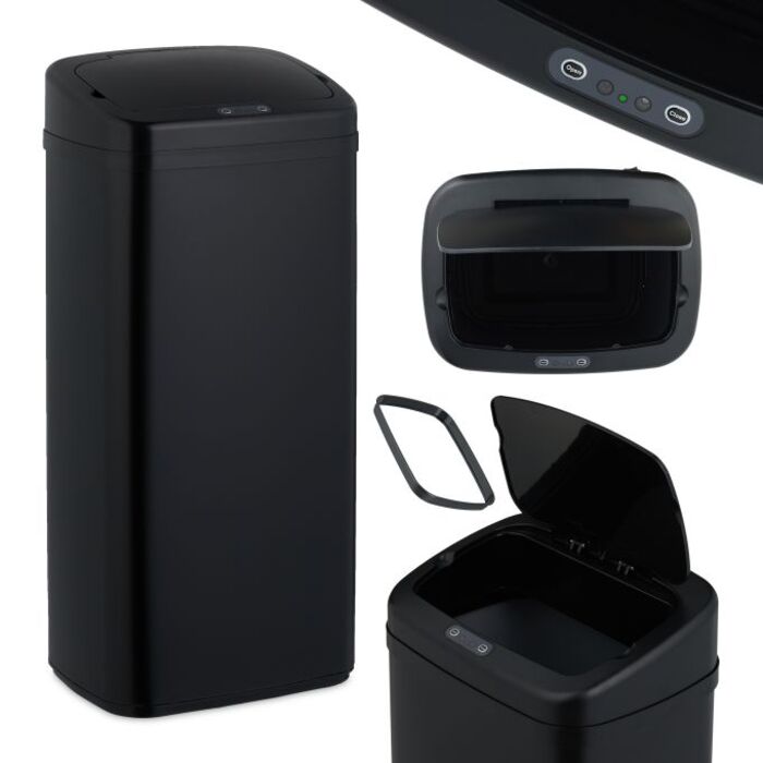 Relaxdays Black Sensor Trash Can