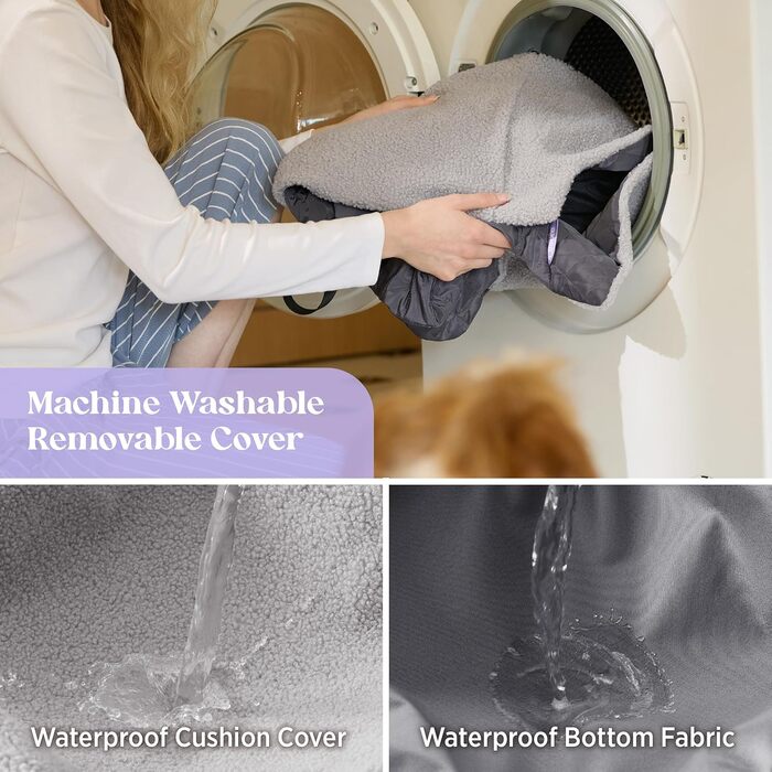 Автокрісло для собак Lesure - водовідштовхувальне, для маленьких собак, з поворотком для повідка, темно-сіре