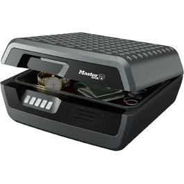 Сейф Master Lock вогнестійкий та водонепроникний з ключем, потрійний захист (пожежа, вода, авіаперевезення), 4.9л, 15.6 x 36.2 x 33 см