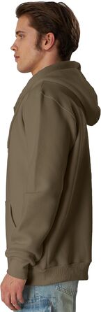 Світшот з капюшоном Smith & Soo для чоловіків – спортивна куртка, толстовка з блискавкою, бавовняна суміш (M, Stone-zip)