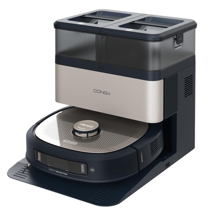 Робот-пилосос та робот-мийник Cecotec Conga Z100 X-Treme з автопорожненням та керуванням через додаток. Лазерна навігація, інтерактивне картування, 15000Pa, 240 хв автономної роботи, знімне моп, база з 3 баками