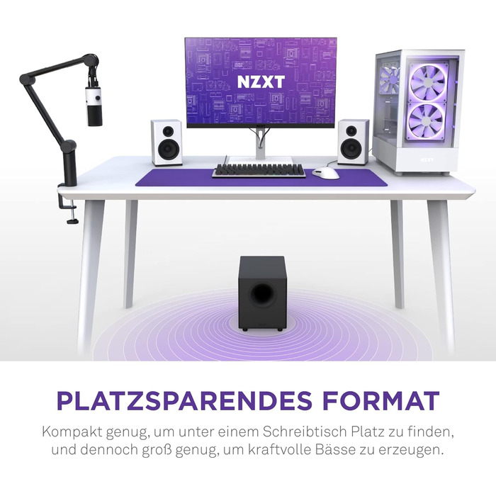 NZXT Relay – Комп'ютерні колонки для ігор, 80 Вт, Full-Range звук, чорний