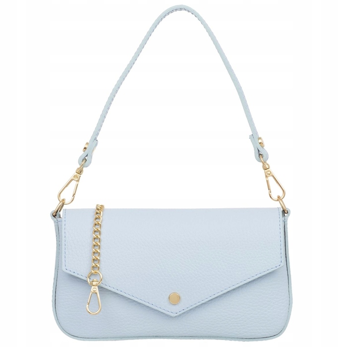 Шкіряний гаманець-клатч (конверт), натуральна шкіра, синій