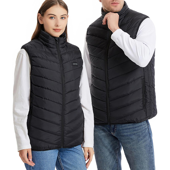 Електрична гріюча жилетка для жінок та чоловіків, USB, чорний, S-5XL