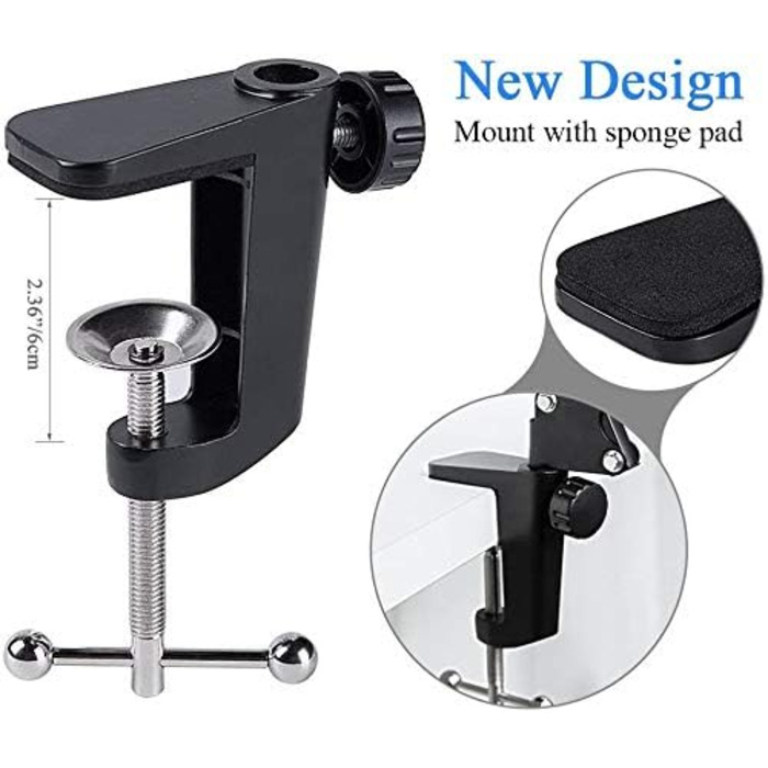 Регульований мікрофонний стійка HAUEA для студії, радіомовлення та телебачення, сумісний з Blue Yeti