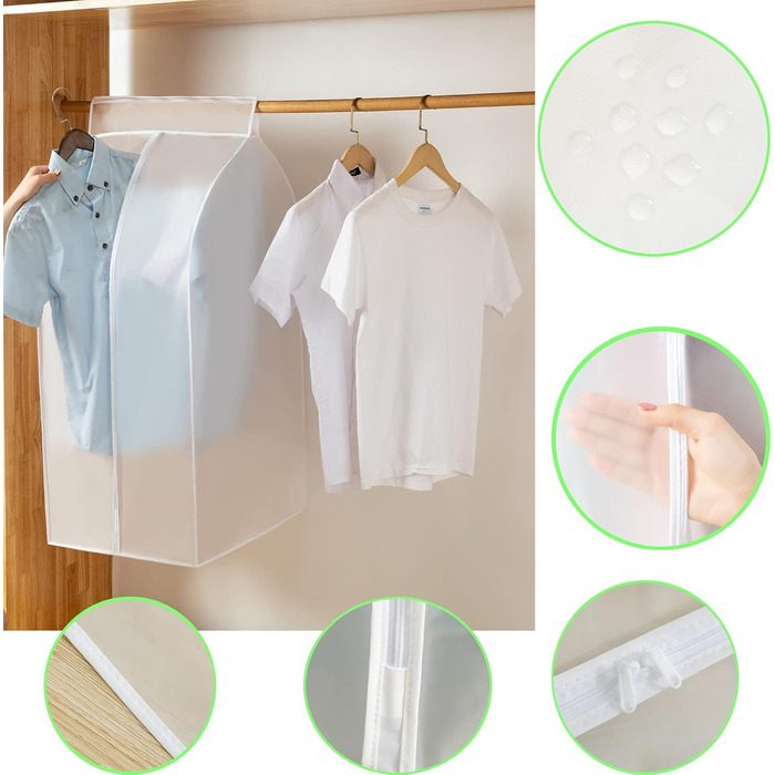 2 шт. Пранці для одягу GQC, великі, пилонепроникні, з PEVA, для зберігання одягу (60*50*90см / 60*50*110см)