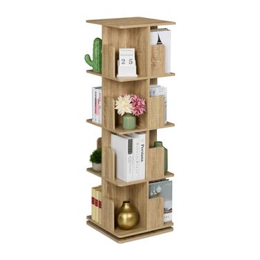 Relaxdays Corner Bookshelf with Wood-Look Finish