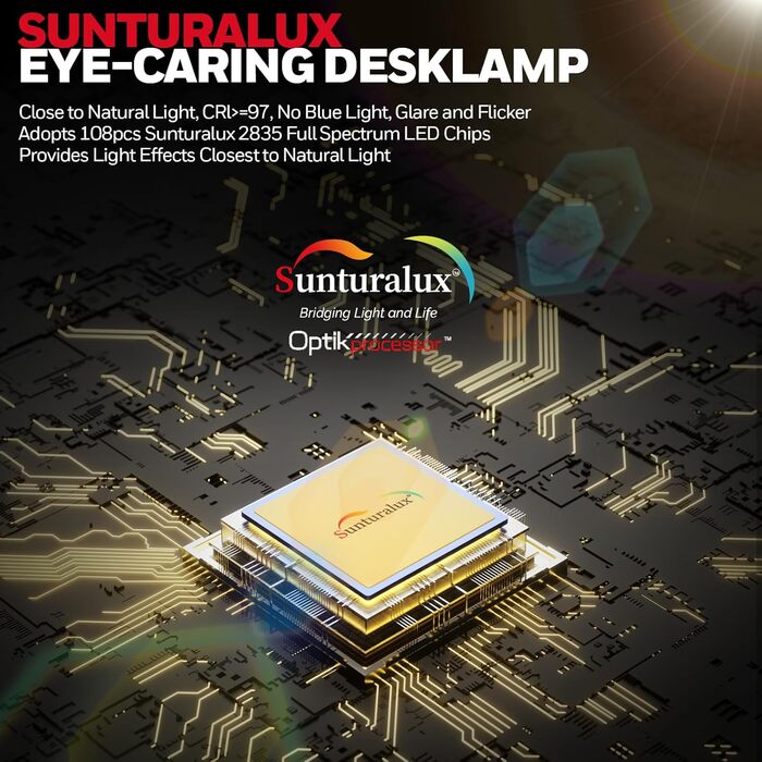 Лампа настільна Honeywell LED з USB-портами, регульоване освітлення, захист очей, Sunturalux™, сіра