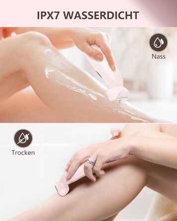 Електричний жіночий триммер 3-в-1 для тіла, обличчя, Bikinizone та ніг. Вологостійкий, USB-зарядка, білий (рожевий)