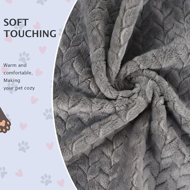 6 шт. м'які ковдри для собак та котів BVAGSS, фліс, фланель, 60x40 см, сірий колір