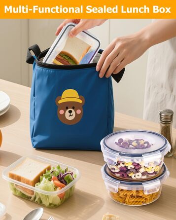 Набір контейнерів для зберігання продуктів 24 шт. з кришкою, герметичні, для кухні, 1L/0.84L/0.7L/0.55L/0.35L