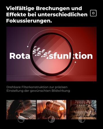 Фільтр K&F CONCEPT 77mm Mirage Pentaprism з оптичного скла, Nano-B серія | Ефект призма для об'єктива камери