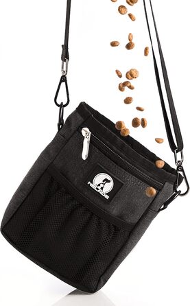 Мішок для ласощів для собак - міцний та водовідштовхувальний аксесуар для прогулянок та тренувань (Чорний) Black Edition