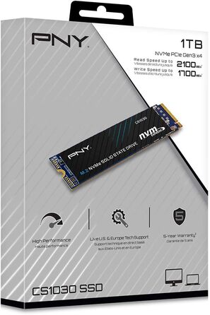 SSD PNY CS1030 1TB M.2 NVMe PCIe Gen3 x4 - Швидкий накопичувач для ПК