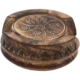 Wooden Coasters for Drinks, Absorbent Bar Coasters, Set of 6, Natural Lotus Design, Drink Coasters for Home Decor and Tableware, Protection, Housewarming Gift (Set of 6)