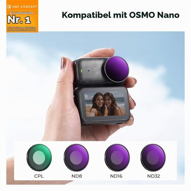 Набір світлофільтрів K&F Concept ND8, ND16, ND32, ND64, ND256 та CPL для DJI Osmo Nano — набір нейтрально-сірих фільтрів з HD-скла та алюмінієвою рамою, FD151