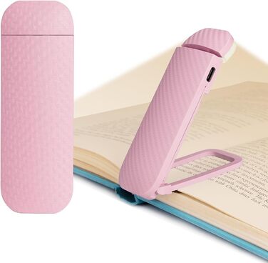 Кліпса-лампа для читання HEMONNKAM, рожева, акумуляторна, світло для читання в ліжку