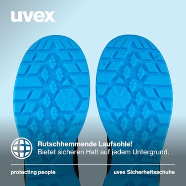 Черевики робочі Uvex 2 Trend з системою BOA Fit, S1 P SRC, для чоловіків, чорно-сині, 45 розмір