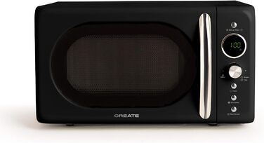 Мікрохвильова піч з грилем Retro, 20 л, кремово-білий колір, LCD-дисплей, 9 меню, багатофункціональна