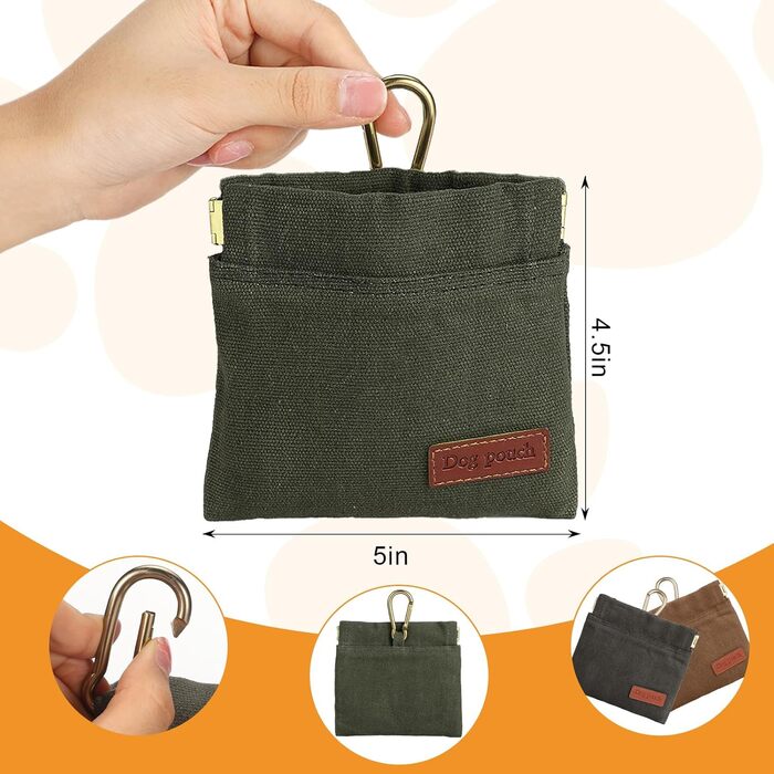 2 шт. Сумки-лейкобеги для дресирування собак, сумка для винагороди, портативна, для цуценят, прогулянки без рук, автоматичний дозатор корму для собак, корекція поведінки цуценят, подорожі або зелено-сірого кольору