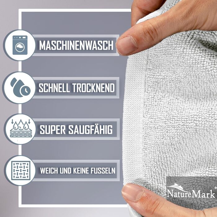 Набір махрових килимків для ванної кімнати NatureMark, 100% бавовна, 50 x 80 см, білий (2 шт.)